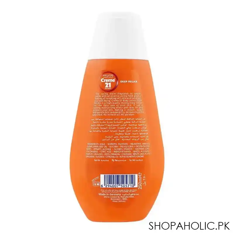 creme 21 deep relax body lotion, 250ml image2