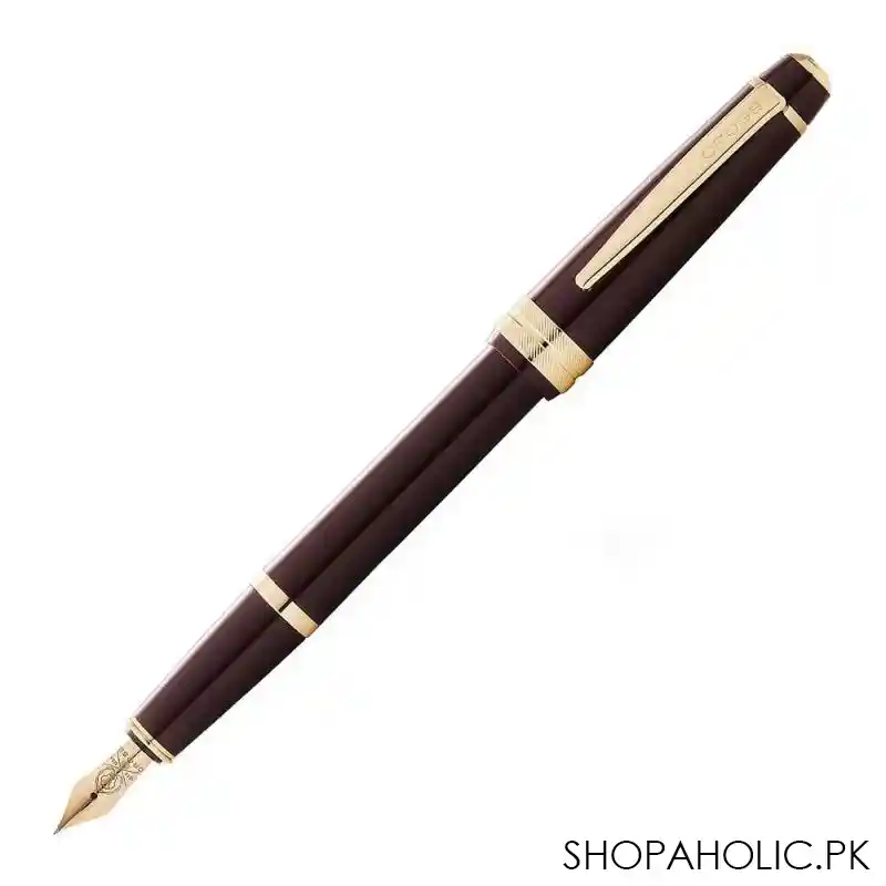 cross bailey lightly polished burgundy resin and gold tone fountain pen, at0746 11mf main image