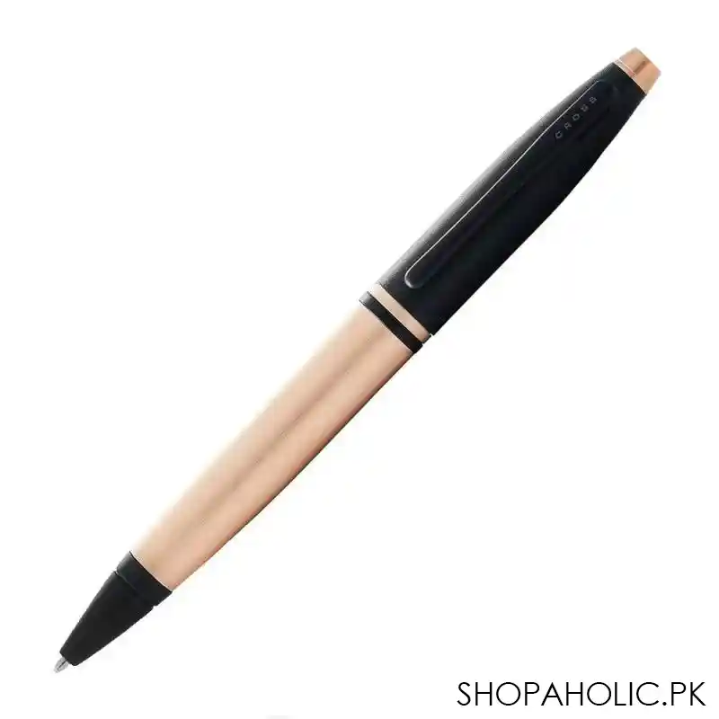 cross calais brushed rose gold and black lacquer ballpoint pen, at0112 27 main image