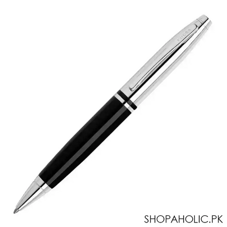 cross calais chrome and black ballpoint pen, at0112 2 main image