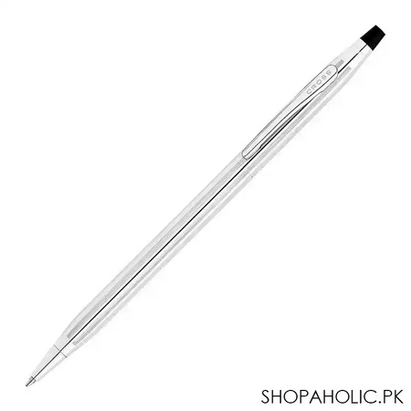 cross classic century lustrous chrome ballpoint pen, black medium tip, 3502 main image