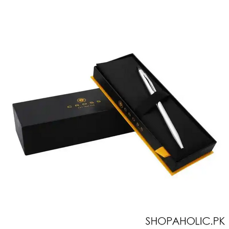 cross click chrome ballpoint pen with chrome appointments, black medium tip, at0622 101 image4