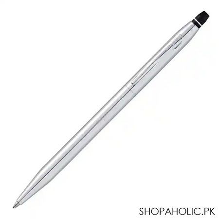 cross click chrome ballpoint pen with chrome appointments, black medium tip, at0622 101 main image