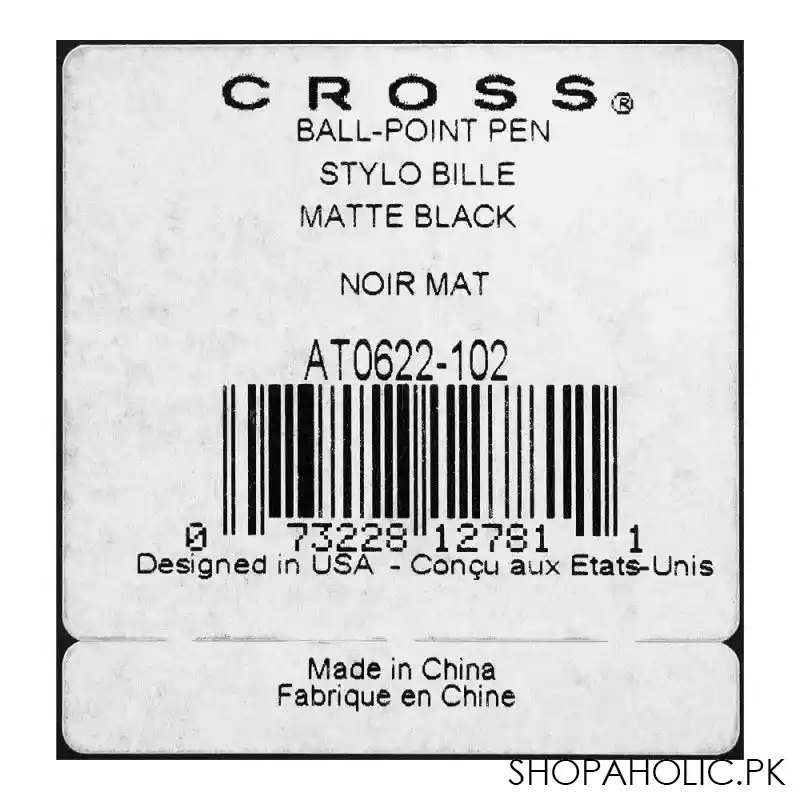 cross click classic matt black ballpoint pen with chrome appointments, black medium tip, at0622 102 image5