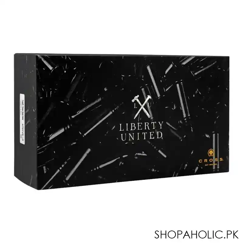 cross x liberty united collector's edition carbon black roller ball pen with black appointments, at0725 10 image2