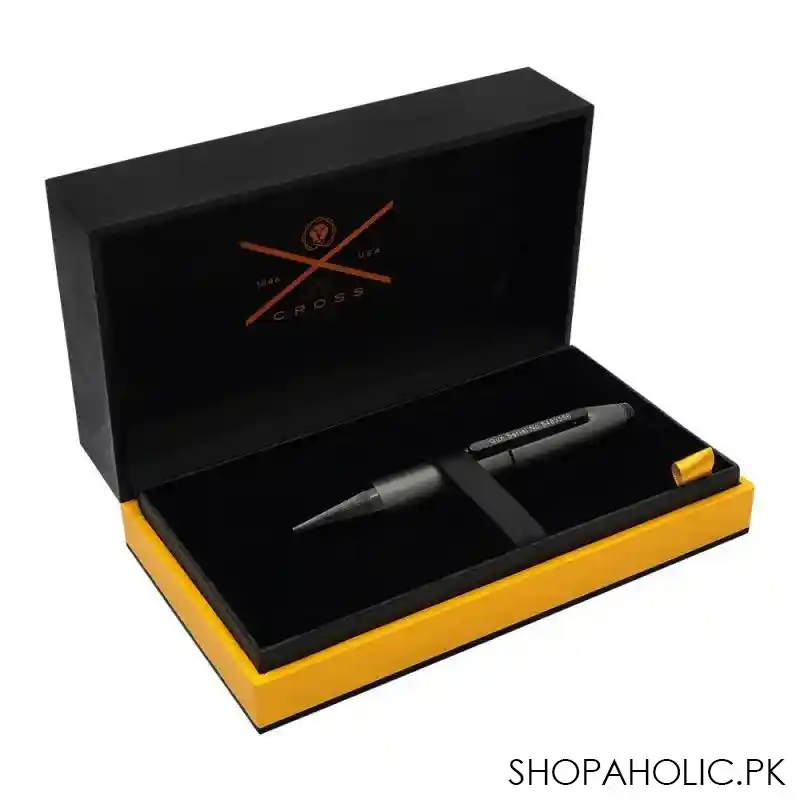 cross x liberty united collector's edition carbon black roller ball pen with black appointments, at0725 10 image3