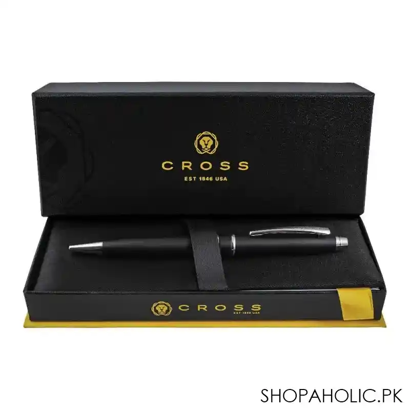 cross stratford satin chrome black ballpoint pen, at0172 3 image4