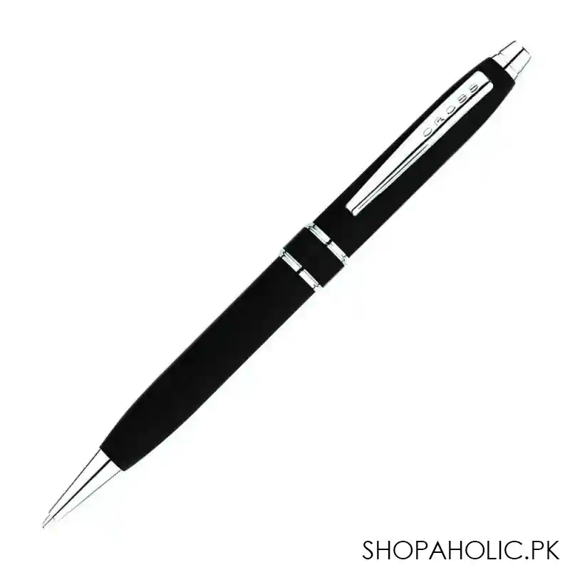 cross stratford satin chrome black ballpoint pen, at0172 3 main image