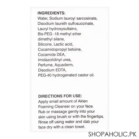 crystolite pharmaceuticals aklen foaming cleanser, for acne prone & oily skin, 120ml image3