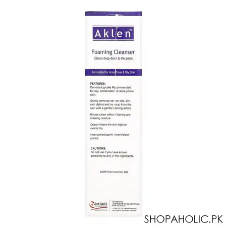 crystolite pharmaceuticals aklen foaming cleanser, for acne prone & oily skin, 120ml image4