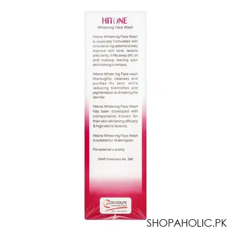 crystolite pharmaceuticals hitone whitening face wash, for all skin types, 150ml image2