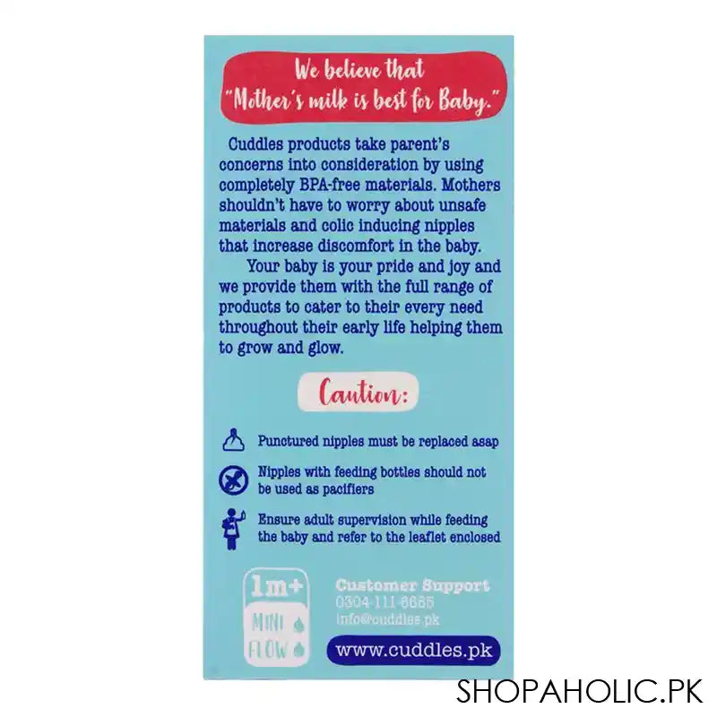 Cuddles Anti-Colic Ultra Light Design Wide Neck Feeding Bottle, 1m+, Mini Flow, 150ml - Image 4