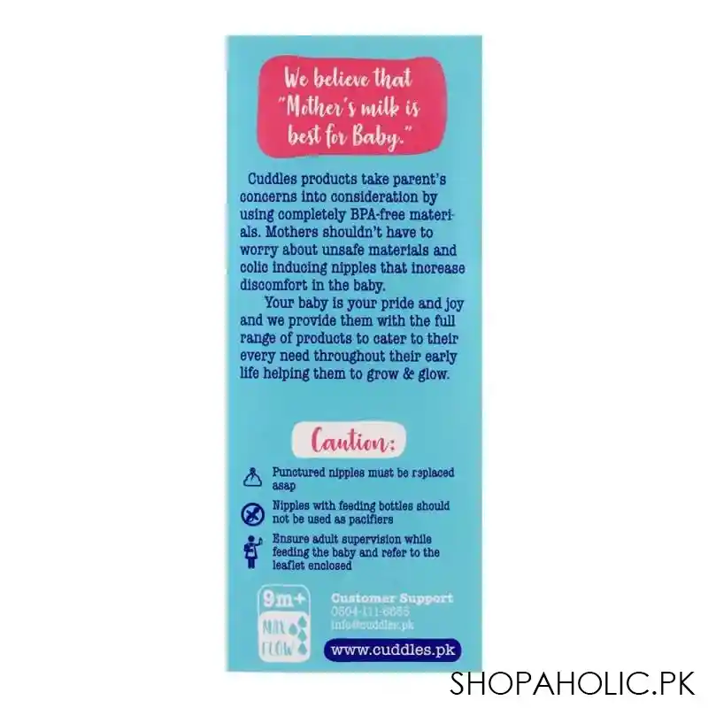 cuddles anti colic ultra light design wide neck feeding bottle, 9m+, max flow, 330ml image3