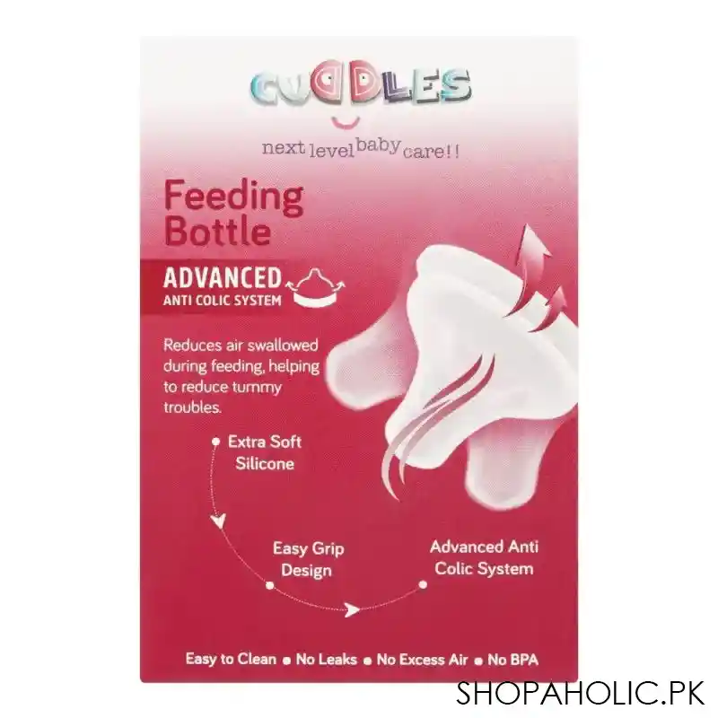 cuddles wide neck anti colic feeding bottle, 0m+, pink, 60ml image4