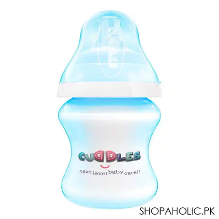 Cuddles Wide Neck Anti-Colic Feeding Bottle, 1m+, Blue, 150ml - Main Image
