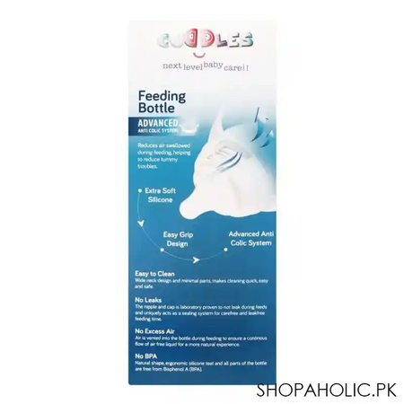cuddles wide neck anti colic feeding bottle, 9m+, blue, 330ml image4