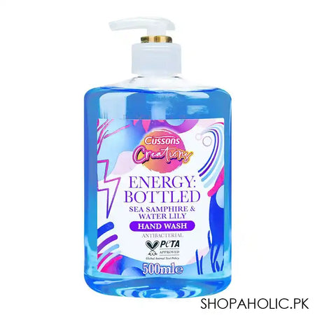 Cussons Creations Energy Bottled Sea Samphire & Water Lily Antibacterial Hand Wash, 500ml - Main Image