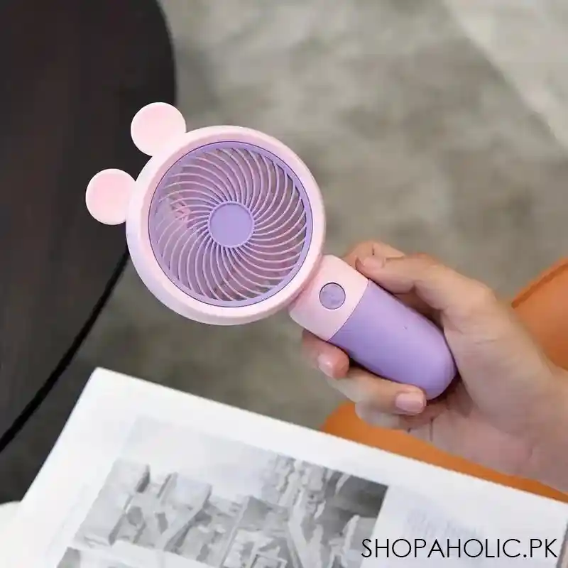 cute bear ear fan with stand image2