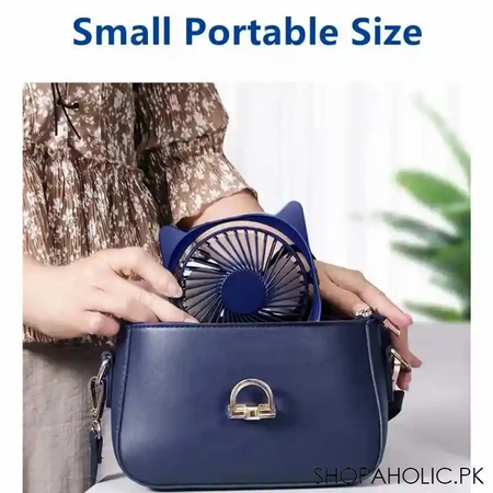 cute cat shaped rotatable 3 speeds adjustable mini portable table usb fan image4
