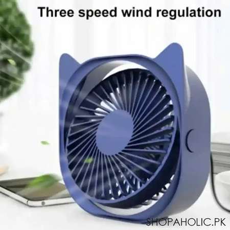 cute cat shaped rotatable 3 speeds adjustable mini portable table usb fan main image