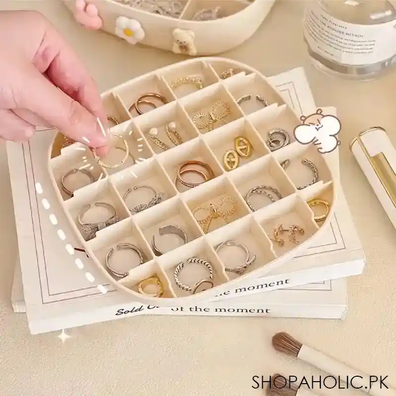 cute double layer mesh jewelry box image2