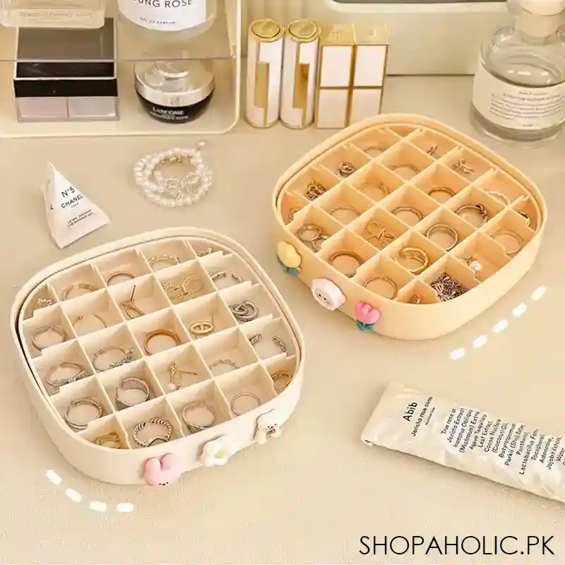 cute double layer mesh jewelry box image3