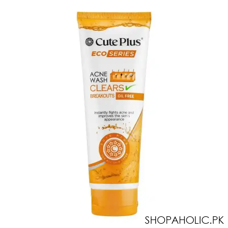 cute plus eco series acne wash clears breakouts oil free, for all skin types, 100ml main image