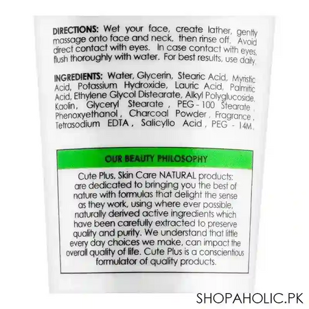 cute plus eco series charcoal spotless fairness facial foam, for all skin types, 100ml image3