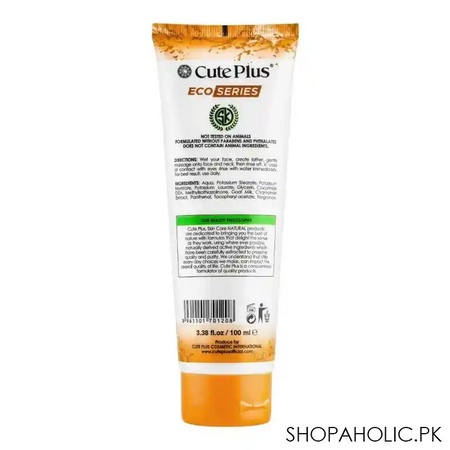 cute plus eco series goat milk whitening ultra facial foam, for all skin types, 100ml image2