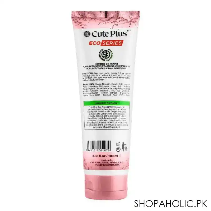 cute plus eco series real beauty spotless fairness facial foam, for all skin types, 100ml image2
