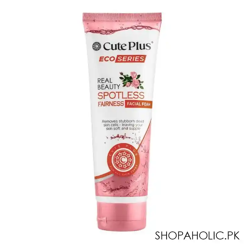 cute plus eco series real beauty spotless fairness facial foam, for all skin types, 100ml main image