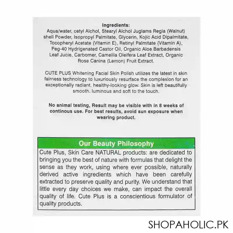 Cute Plus White Series Aloe & lemon Brightening Facial Skin Polish, For All Skin Types, 200ml - Image 3