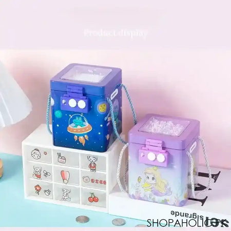 cute tinplate square saving bank image3