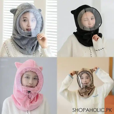 cute winter hedging face mask cap image2