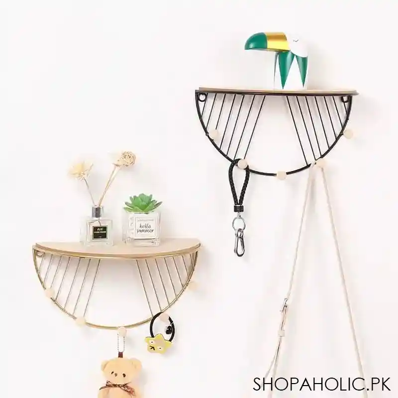 d shape iron wall rack image4