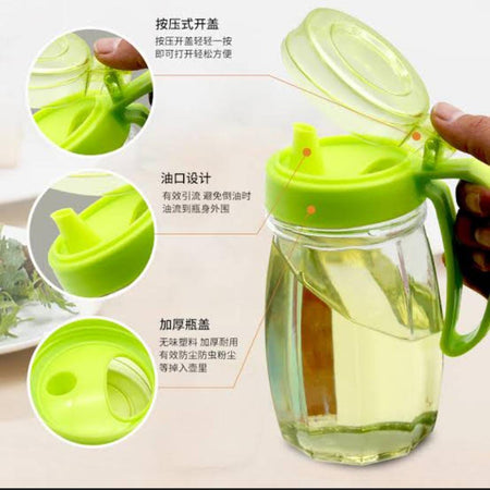 Glass Oil Dispenser 580ml – Auto Flip, Drip-Free Bottle for Kitchen Use image 4