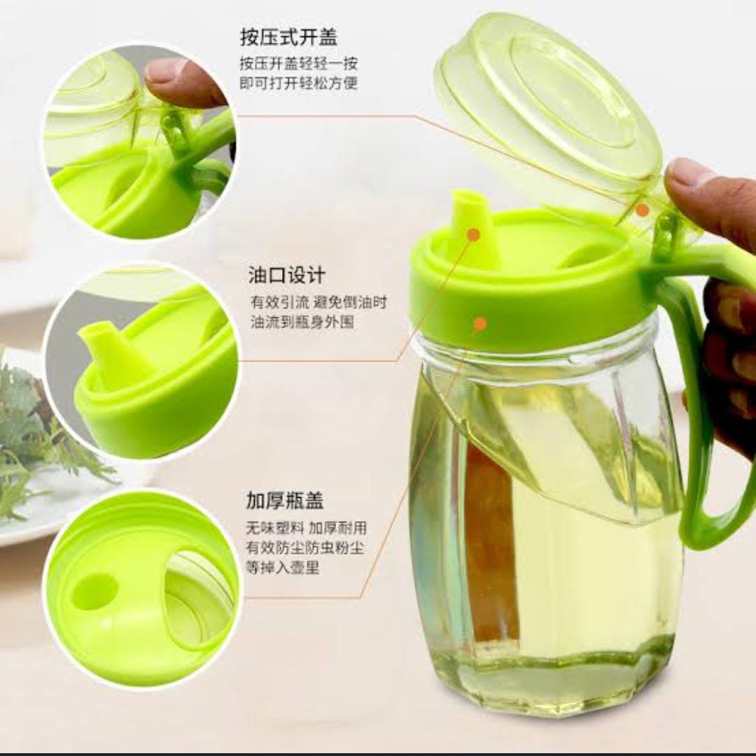Glass Oil Dispenser 580ml – Auto Flip, Drip-Free Bottle for Kitchen Use image 4