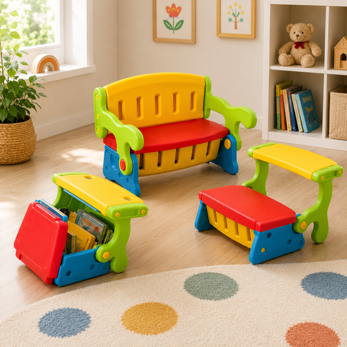 2 in 1 Kids Sofa & Table Set