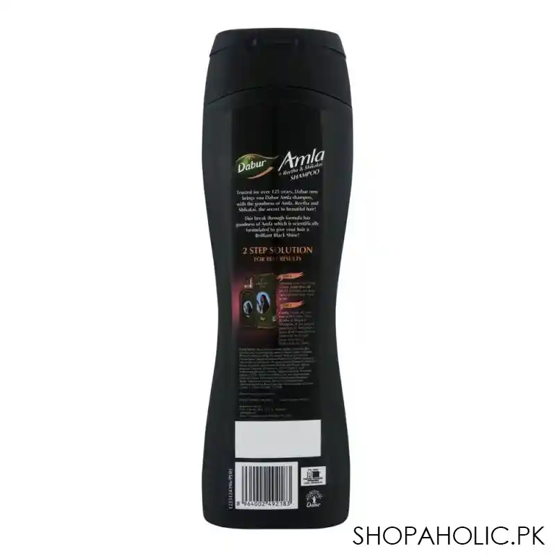 dabur amla reetha & shikakai brilliant black shine shampoo, 175ml image2