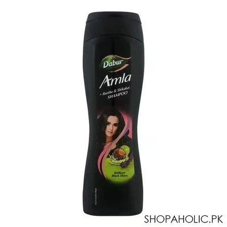 dabur amla reetha & shikakai brilliant black shine shampoo, 175ml main image