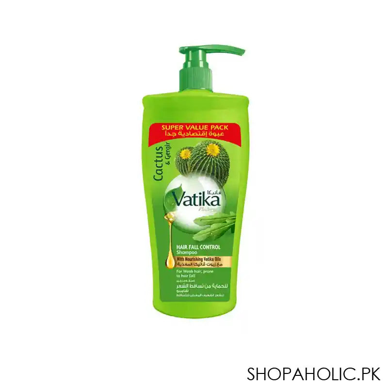 Dabur Vatika Cactus And Gergir Hair Fall Control Shampoo, For Weak Hair, 650ml - Main Image
