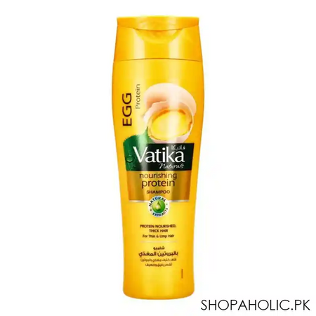 dabur vatika egg protein nourishing shampoo, for thin & limp hair, 400ml main image