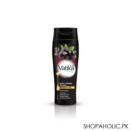 Dabur Vatika Naturals Black Olive Black & Strong Shampoo, For Dull & Weak Hair, 185ml - Main Image