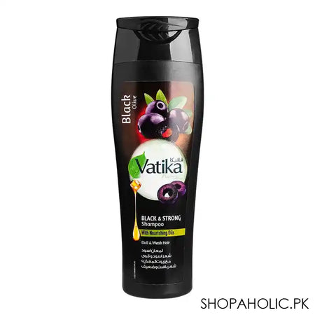 Dabur Vatika Naturals Black Olive Black & Strong Shampoo, For Dull & Weak Hair, 185ml - Image 2