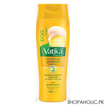 Dabur Vatika Naturals Egg Protein Nourishing Protein Shampoo, For Thin & Limp Hair, 360ml - Main Image