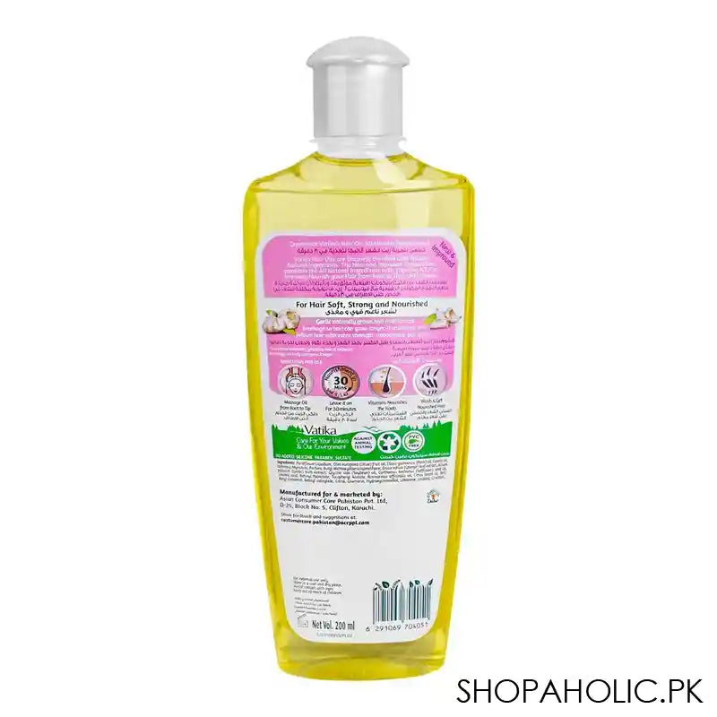 Dabur Vatika Naturals Garlic Natural Hair Growth Enriched Hair Oil, 200ml - Image 2