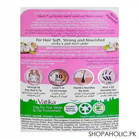 Dabur Vatika Naturals Garlic Natural Hair Growth Enriched Hair Oil, 200ml - Image 3