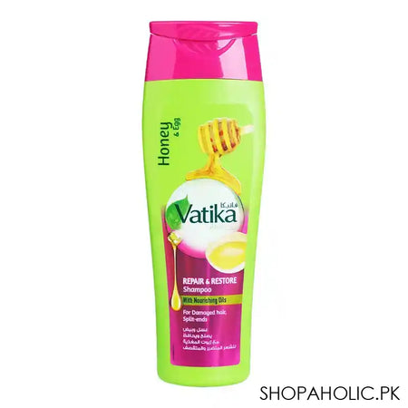 Dabur Vatika Naturals Honey & Egg Repair & Restore Shampoo, For Damaged Hair & Split Ends, 185ml - Image 3
