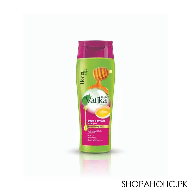 Dabur Vatika Naturals Honey & Egg Repair & Restore Shampoo, For Damaged Hair/Split Ends, 360ml - Image 5