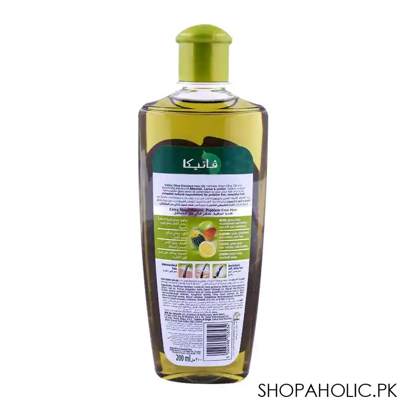 Dabur Vatika Naturals Olive Nourish & Protect Enriched Hair Oil, 200ml - Image 2